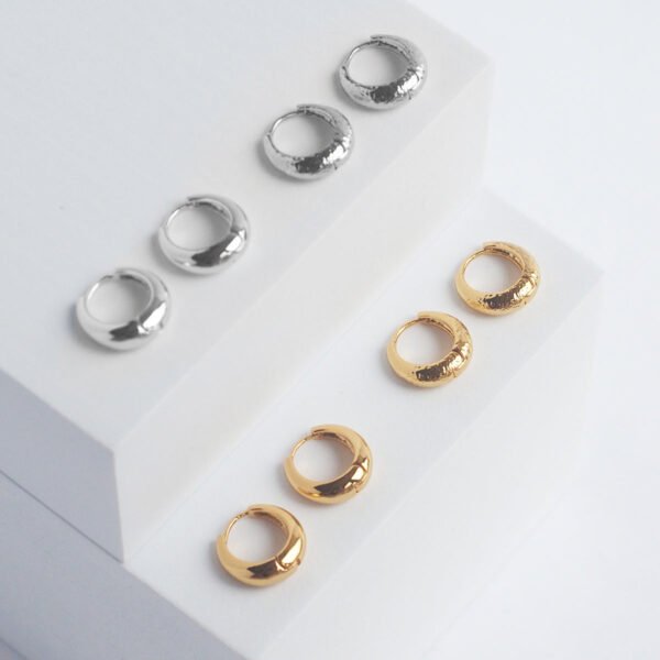 Concrete Texture Hoop Earrings